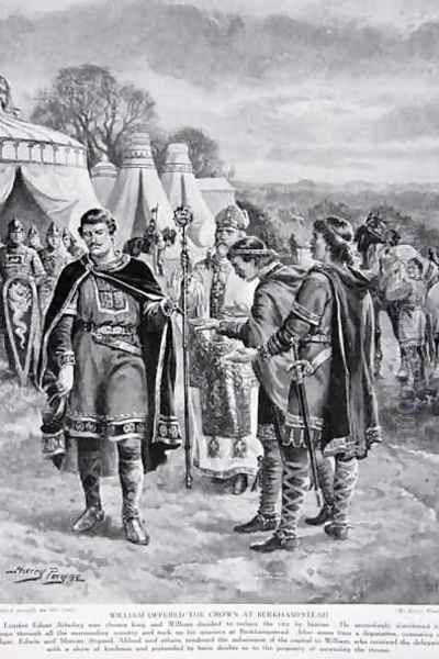 William is offered the crown at Berkhamstead, 1066, illustration from the book The History of the Nation Oil Painting by Henry A. (Harry) Payne