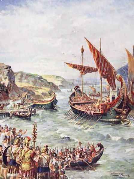 The departure of the Romans from Britain, illustration from The History of the Nation Oil Painting by Henry A. (Harry) Payne