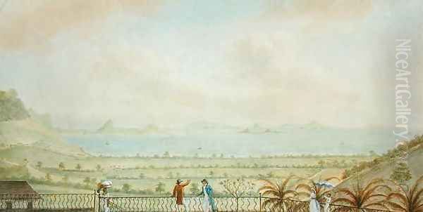 View in the Lesser Antilles, c.1785 Oil Painting by Nicholas Pocock