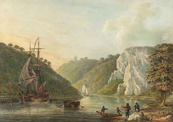 The Avon Gorge, from Hotwells Oil Painting by Nicholas Pocock