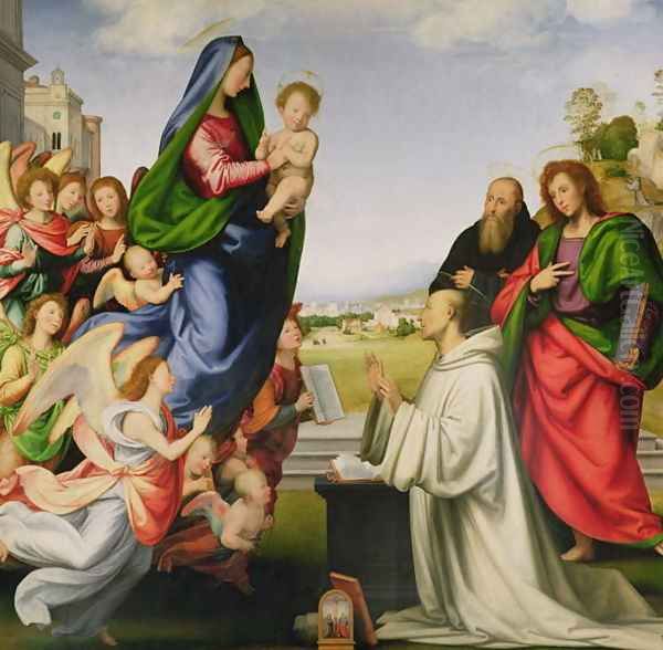 Apparition of the Virgin to St. Bernard 1504-07 Oil Painting by Fra Bartolommeo della Porta