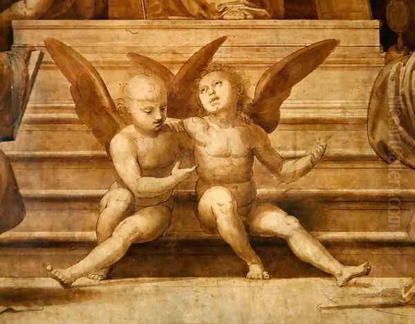 Detail of two angels from Palazzo del Gran Consiglio Oil Painting by Fra Bartolommeo della Porta