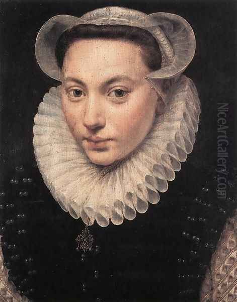 Portrait of a Young Woman 1581 Oil Painting by Frans, the Elder Pourbus