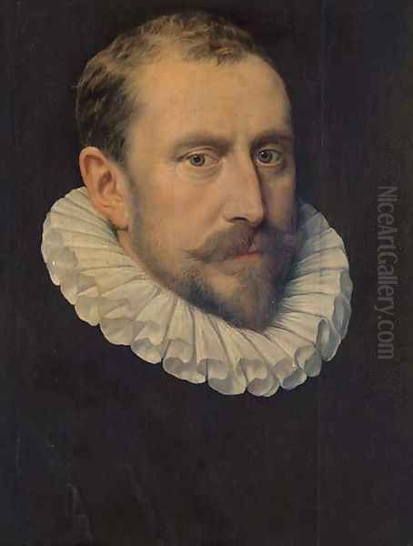 Portrait of a bearded gentleman, bust-length, with a ruff collar Oil Painting by Frans, the Elder Pourbus