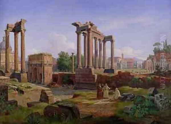 The Forum, Rome Oil Painting by Gustaf-Wilhelm Palm