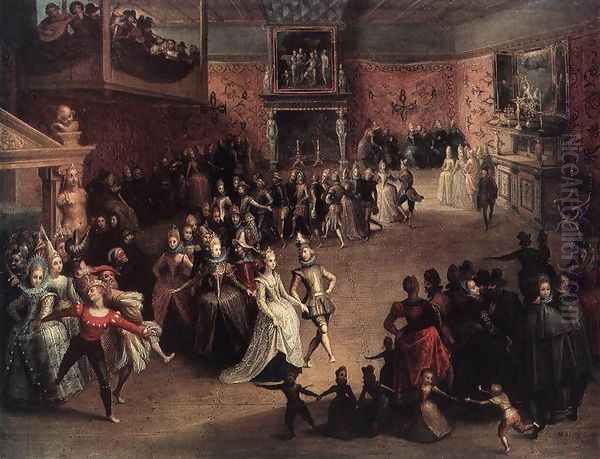 The Ball at the Court 1604 Oil Painting by Marten Pepijn