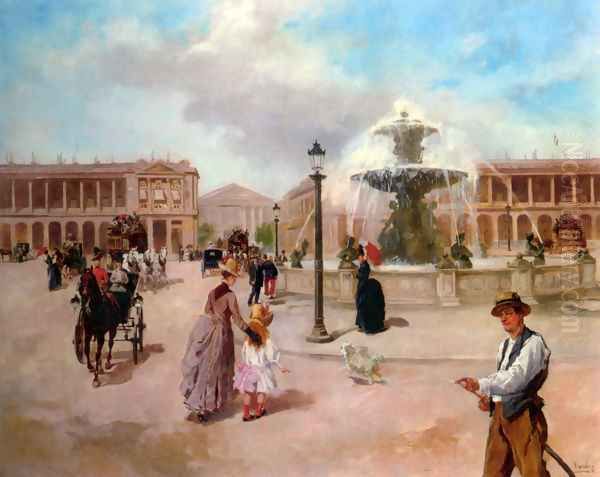 La Place de la Concorde Oil Painting by Vicente de Parades