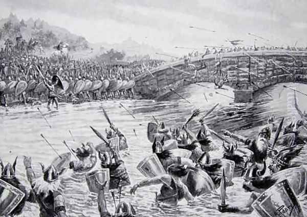 The Battle of Maldon, 991, illustration from the book The History of the Nation Oil Painting by Alfred Pearse