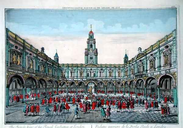 The Inside View of the Royal Exchange, London Oil Painting by Georg Balthasar Probst