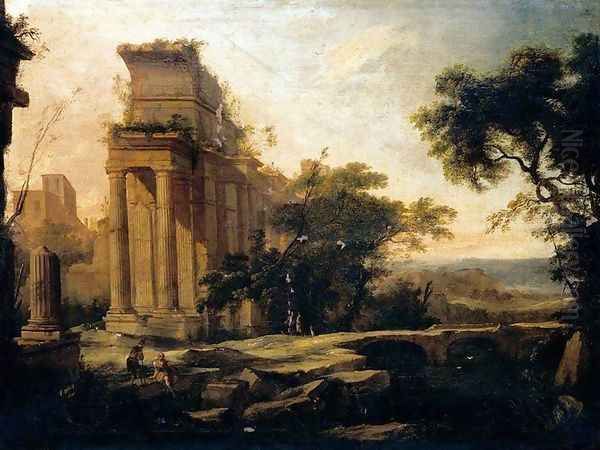 A Classical Landscape Oil Painting by Pierre-Antoine Patel