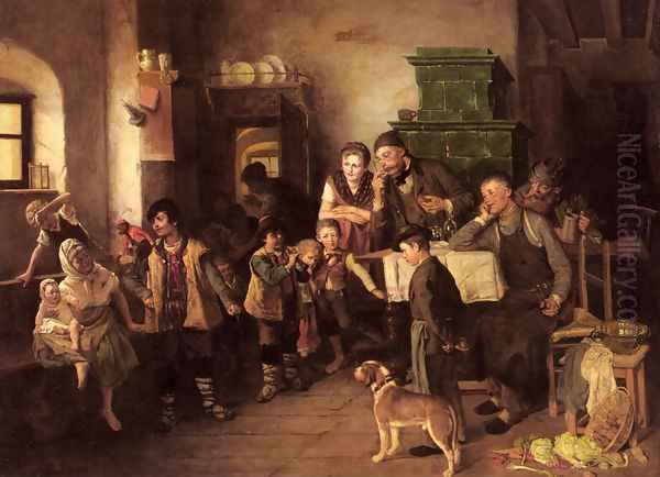 The Little Performer Oil Painting by Leopold Pollak