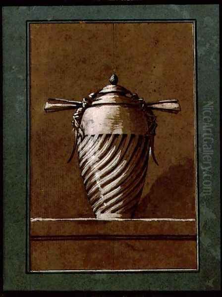 Design for a decorative vase, 1764 Oil Painting by Ennemond-Alexandre Petitot