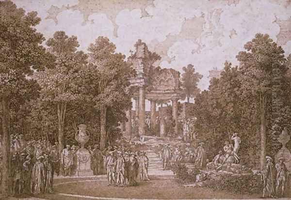 Veduta del Boschetto d'Arcadia dalla parte del Tempio Oil Painting by Ennemond-Alexandre Petitot