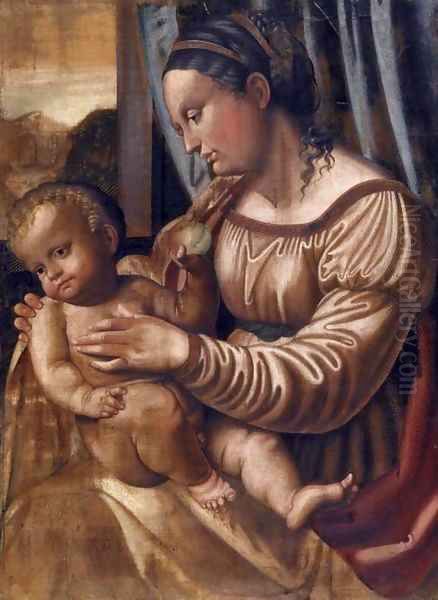 Madonna and Child Oil Painting by Callisto Piazza Da Lodi