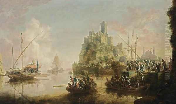 View of a Southern Coast Oil Painting by Bonaventure II Peeters