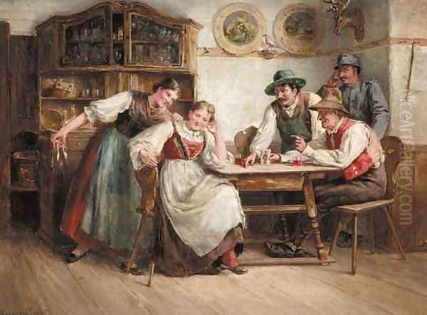 The guessing game Oil Painting by Ferdinand Pacher