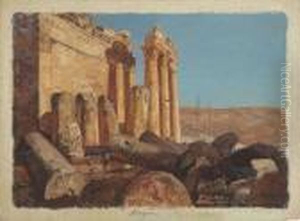 Tempelruinen In Luxor. Oil Painting by Georg Macco