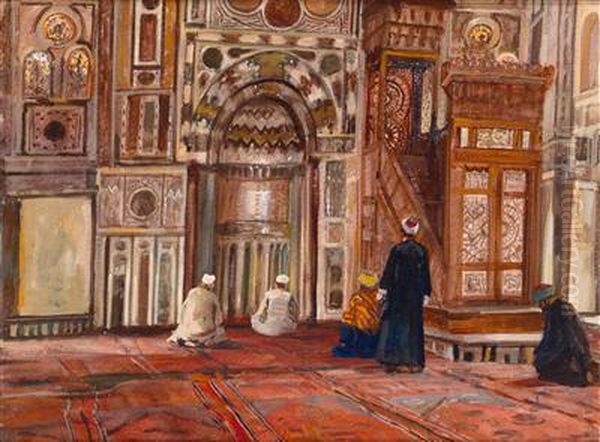 Andacht In Dermoschee Burdem Oil Painting by Georg Macco