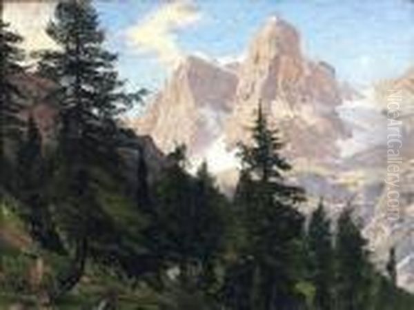 Dolomiti Di Brenta Oil Painting by Georg Macco