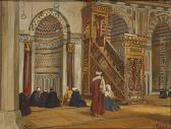 La Mosquee De Al Mu'ayyad, Caire Oil Painting by Georg Macco