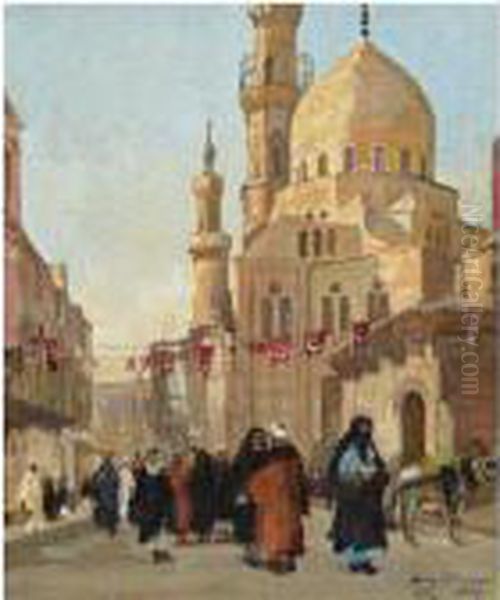 Evening In Cairo Oil Painting by Georg Macco