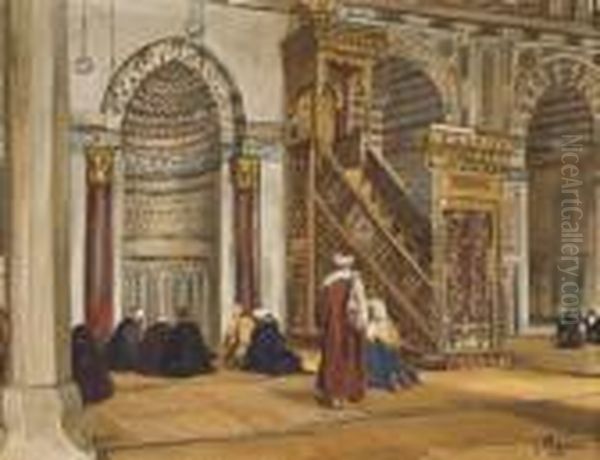 La Mosquee De Al Mu'ayyad, Le Caire Oil Painting by Georg Macco