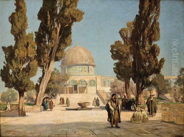 Temple Mount Oil Painting by Georg Macco