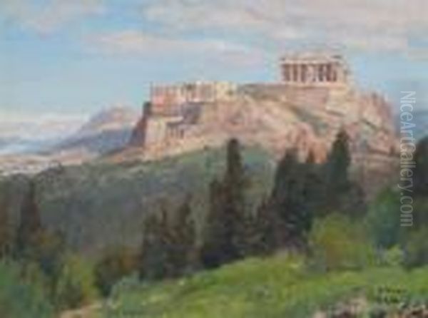 Vue De L'acropole Oil Painting by Georg Macco