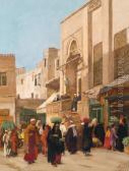 Vor Dem Moschee Tor, Cairo Oil Painting by Georg Macco