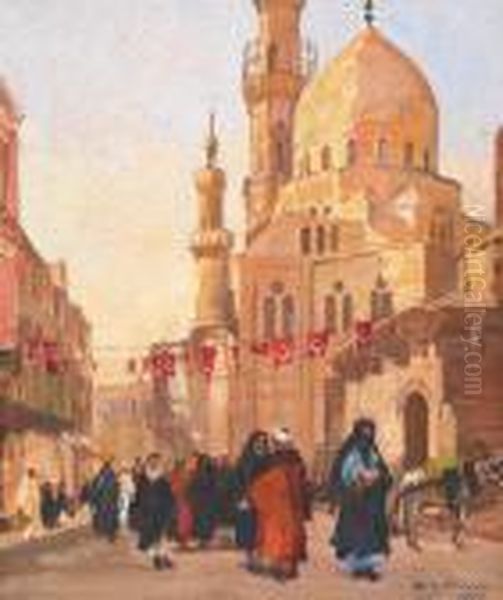 Rue Du Caire Oil Painting by Georg Macco