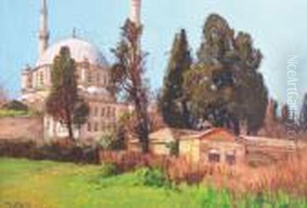 La Mosquee De Eyup E Constantinople Oil Painting by Georg Macco