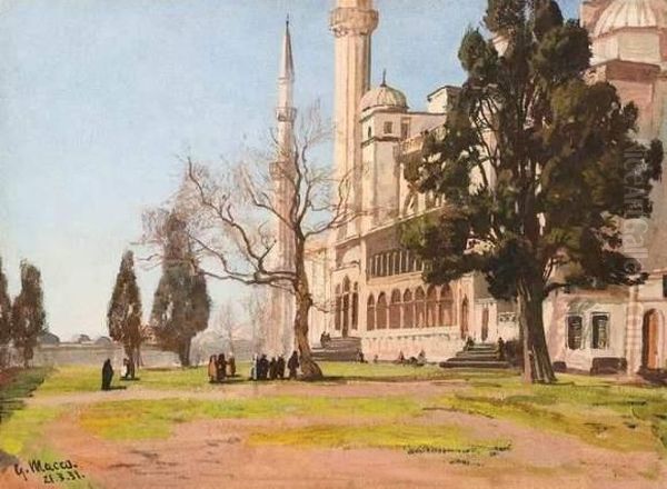 Paysage Anime A Istambul. Oil Painting by Georg Macco