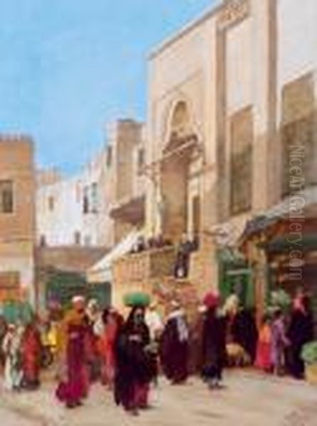 Vor Dem Moschee Tor, Cairo Oil Painting by Georg Macco