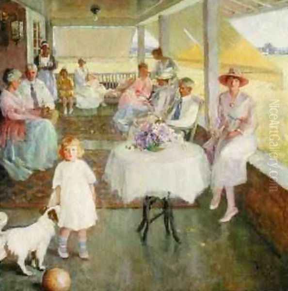 Family Gathering, 1919 Oil Painting by Pauline Lennards Palmer