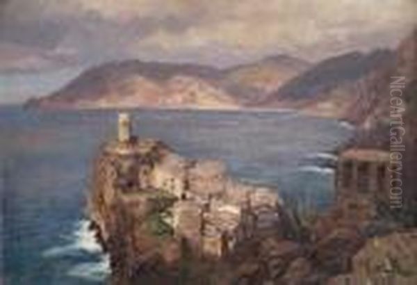 Blick Auf Vernazza. Oil Painting by Georg Macco