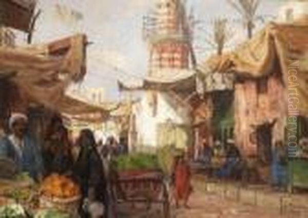 Orientalischer Markt. Oil Painting by Georg Macco