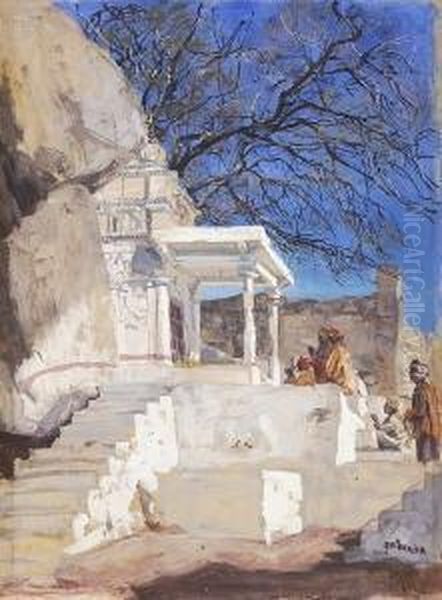 Buddhatempel In Golkonda Oil Painting by Georg Macco