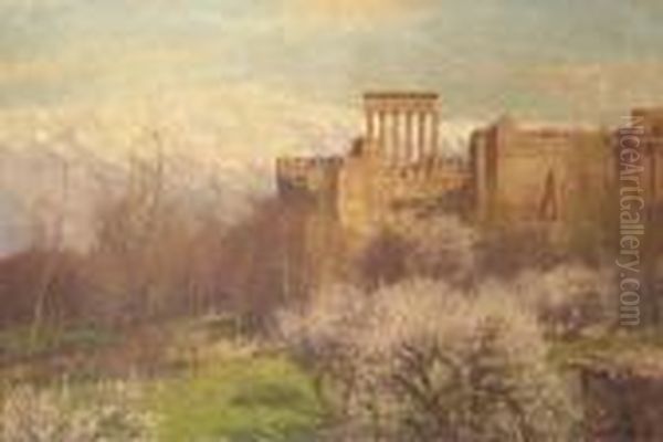 A View Of Baalbec, Syria Oil Painting by Georg Macco