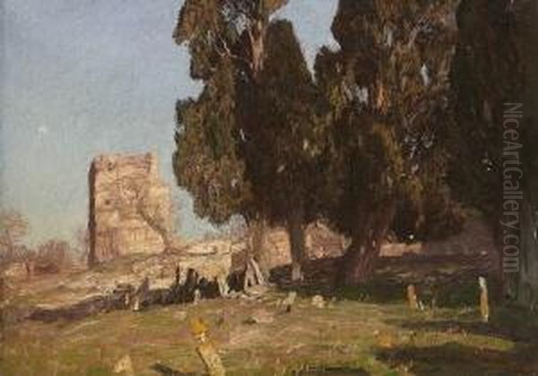 Bei Konstantinopel. Oil Painting by Georg Macco