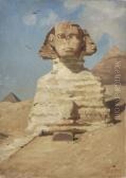 Sphinx In Gizeh. Oil Painting by Georg Macco