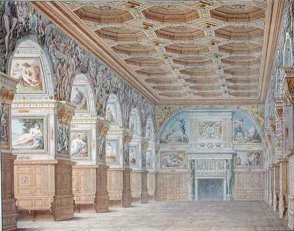 Ms 1014 The ballroom at Fontainebleau, plate from an album Oil Painting by Charles Percier