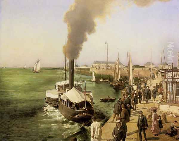 A View of Le Havre Oil Painting by E. Parent