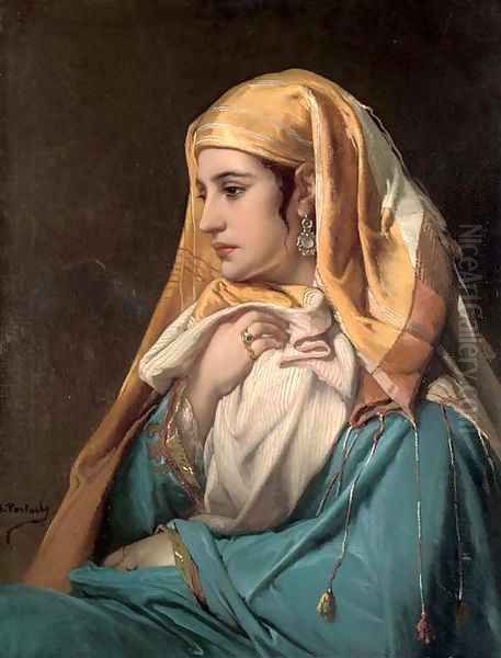 Femme orientale Oil Painting by Jean-Francois Portaels