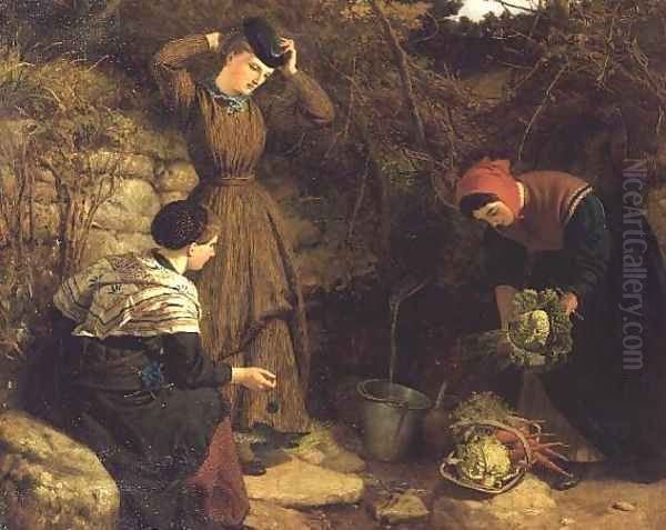 Washing the Vegetables Oil Painting by Frederick Richard Pickersgill