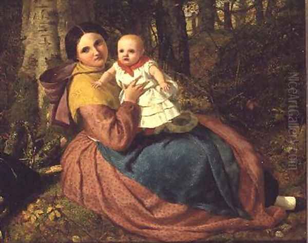 The Artists Son and Nurse, 1863 Oil Painting by Frederick Richard Pickersgill