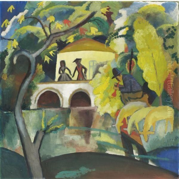 Rokoko Oil Painting by August Macke