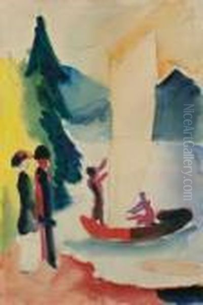 Gelbes Segel Oil Painting by August Macke