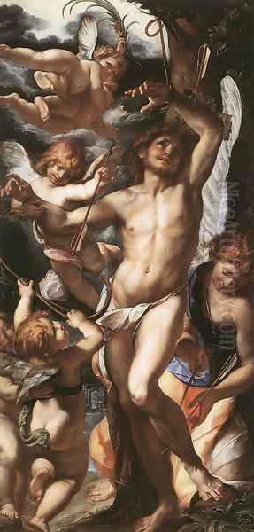 St Sebastian Tended by Angels 1610-12 Oil Painting by Giulio Cesare Procaccini