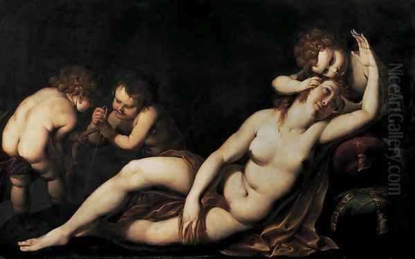 Venus and Cupids Oil Painting by Giulio Cesare Procaccini