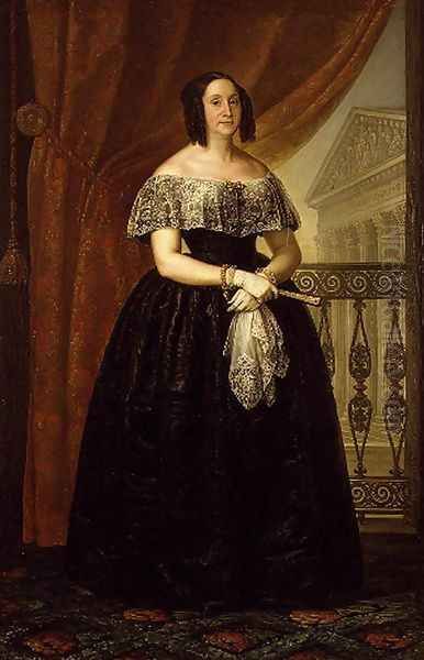 Portrait of Dona Dolores Caldes de Monserrat 1842-50 Oil Painting by Luis Lopez Piquer